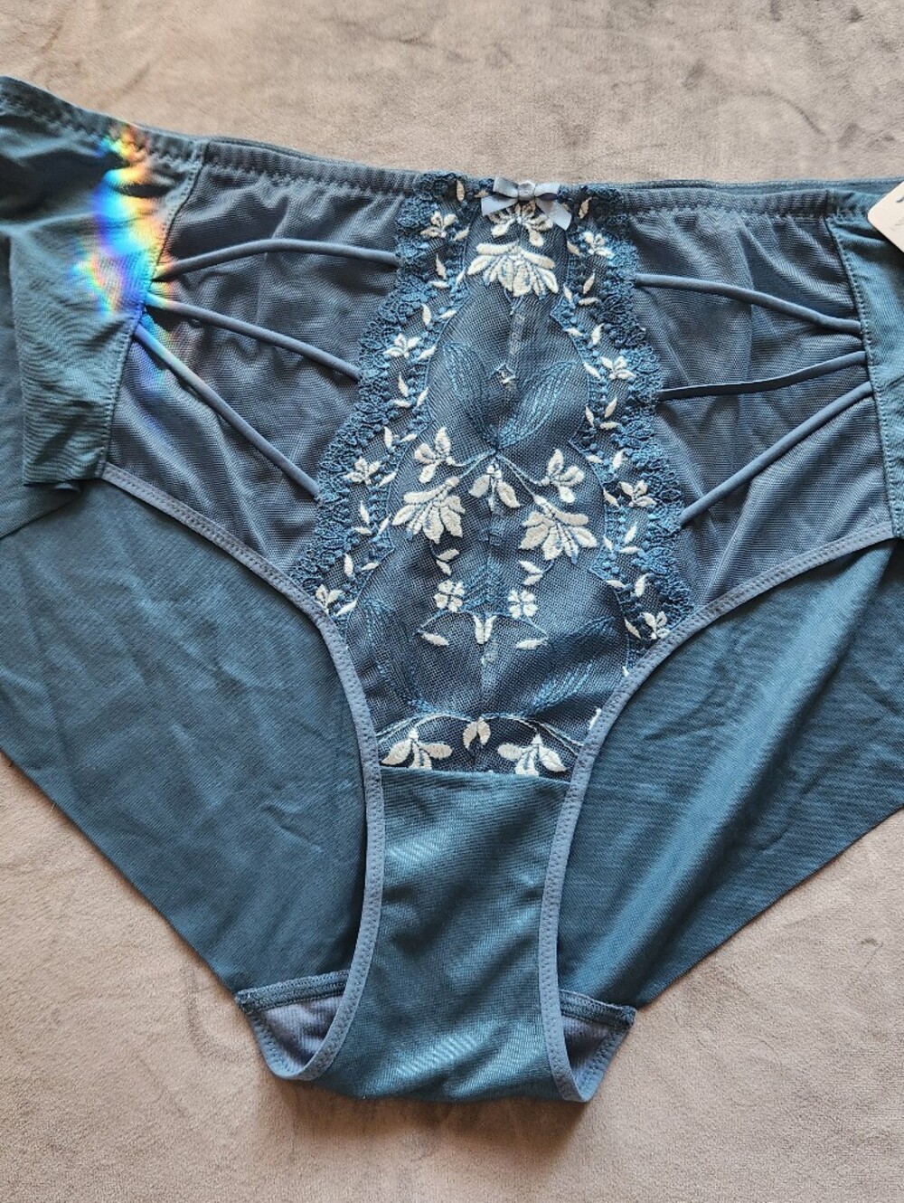 NWT - Panties - Understance Tasha Mid-Rise Bikini Lace Brief Aquamarine Blue